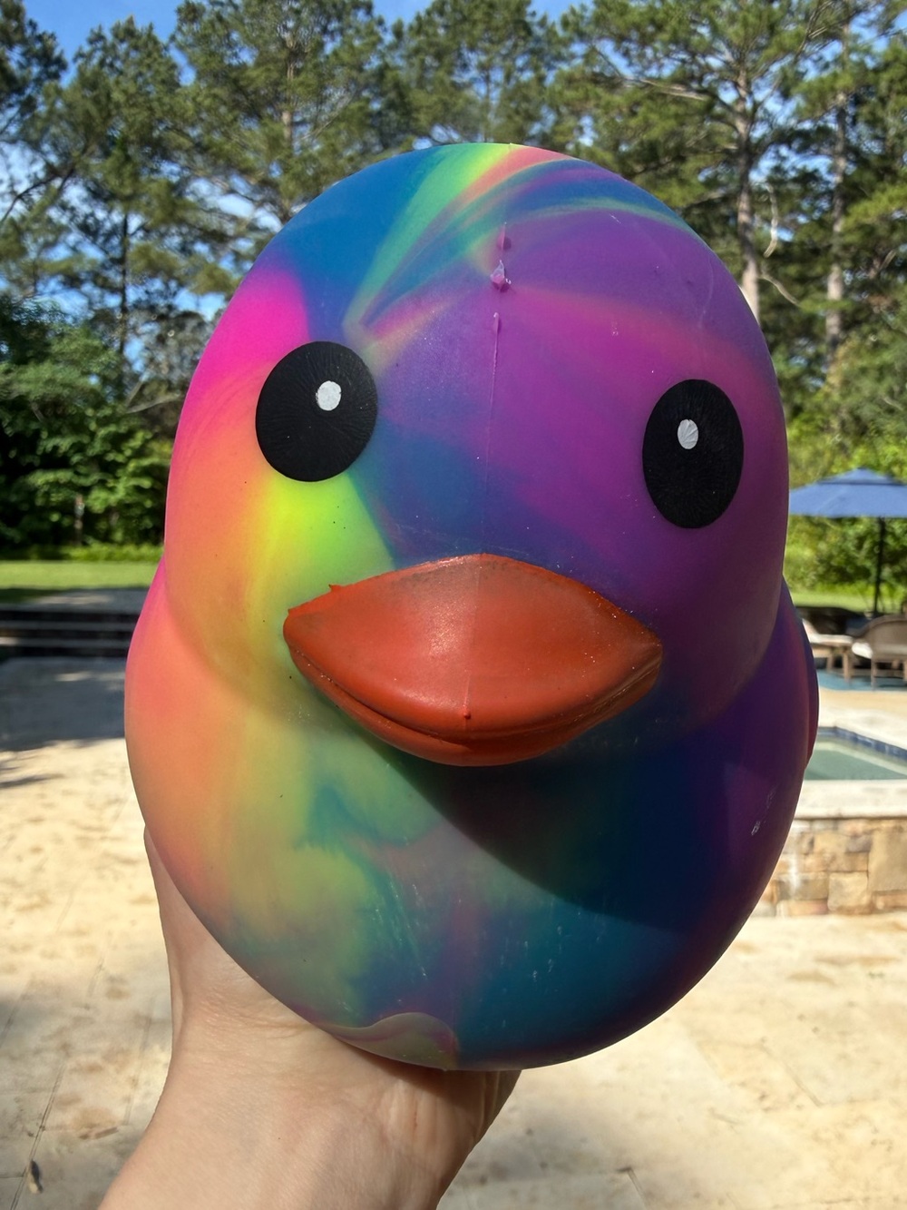 Squeeezy Rainbow Rubber Duck Toy - Multicolor
